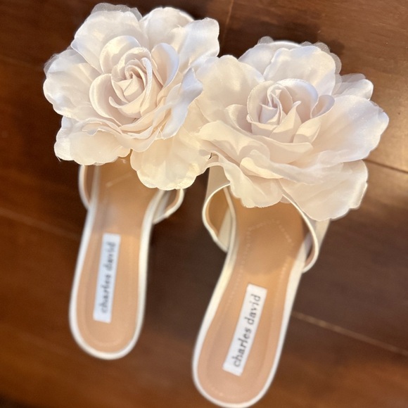 Ivory Bridal Flower Heels - Picture 8 of 13